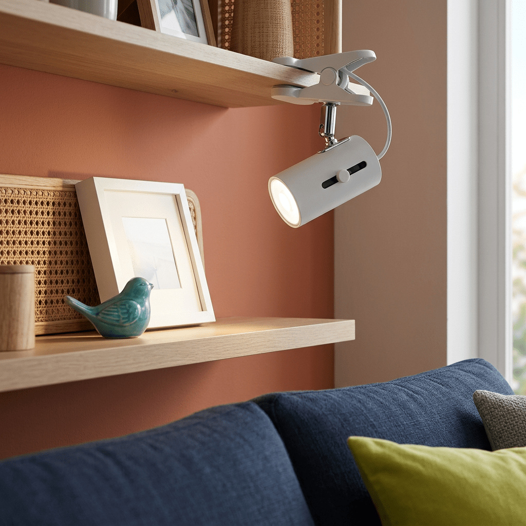 White Clip-On Spotlight LED Indoor Use
