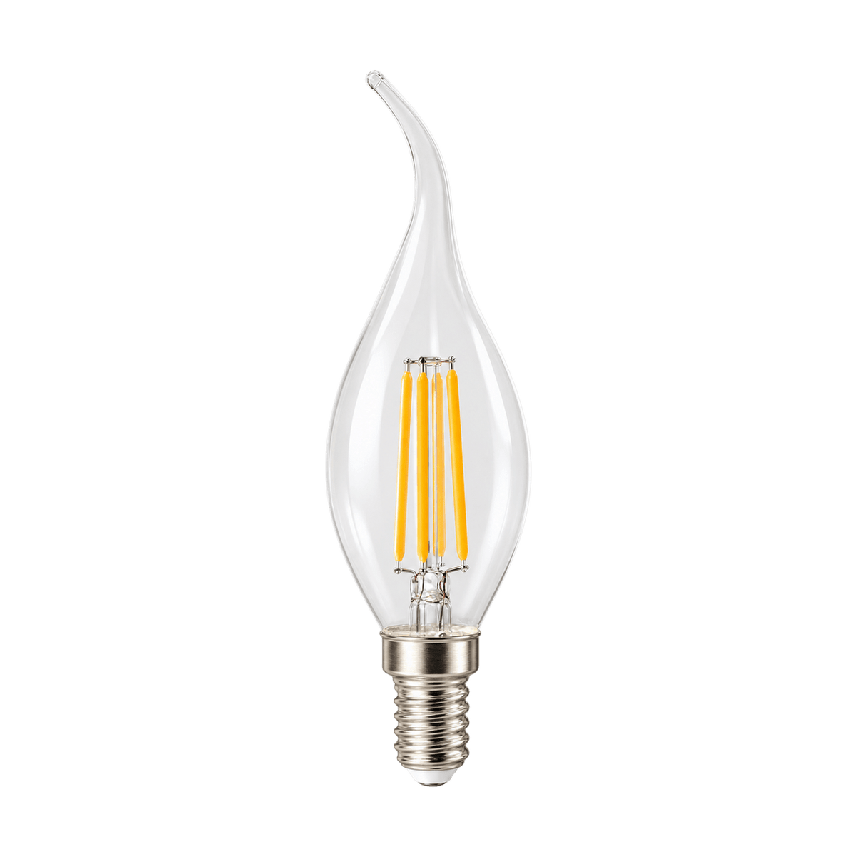 4W Clear Candle Filament LED Bulb – E14, 2700K Warm White