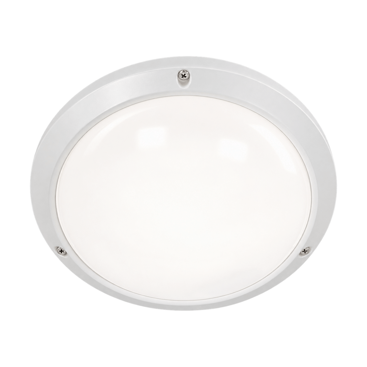 White Outdoor Wall Light IP44 Round Bulkhead Diffused