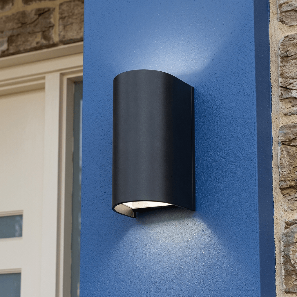 Spazio Evok Black Outdoor Wall Light - IP65
