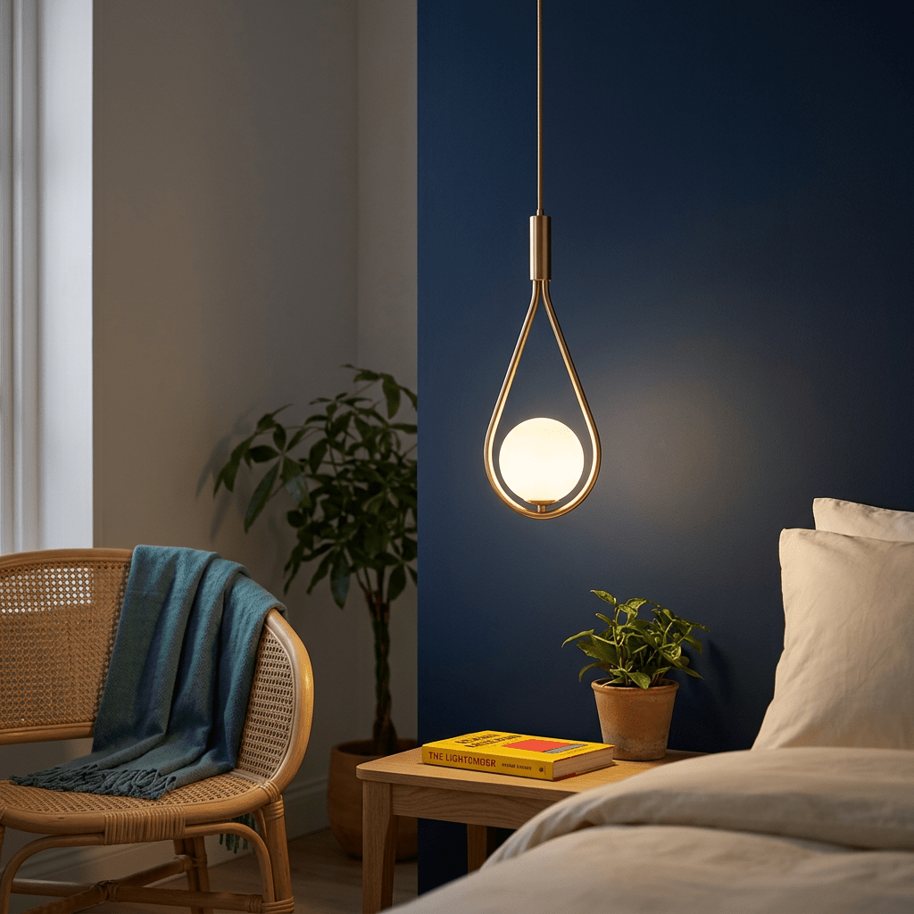 Satin Gold LED Pendant Light - Tear Drop Design