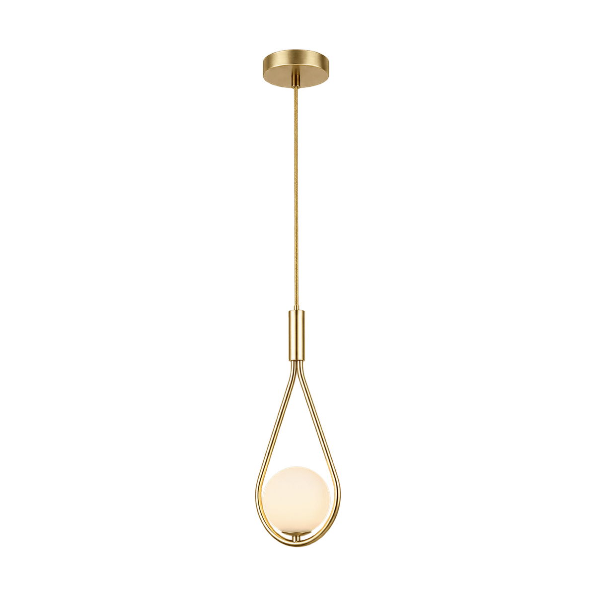 Satin Gold LED Pendant Light - Tear Drop Design