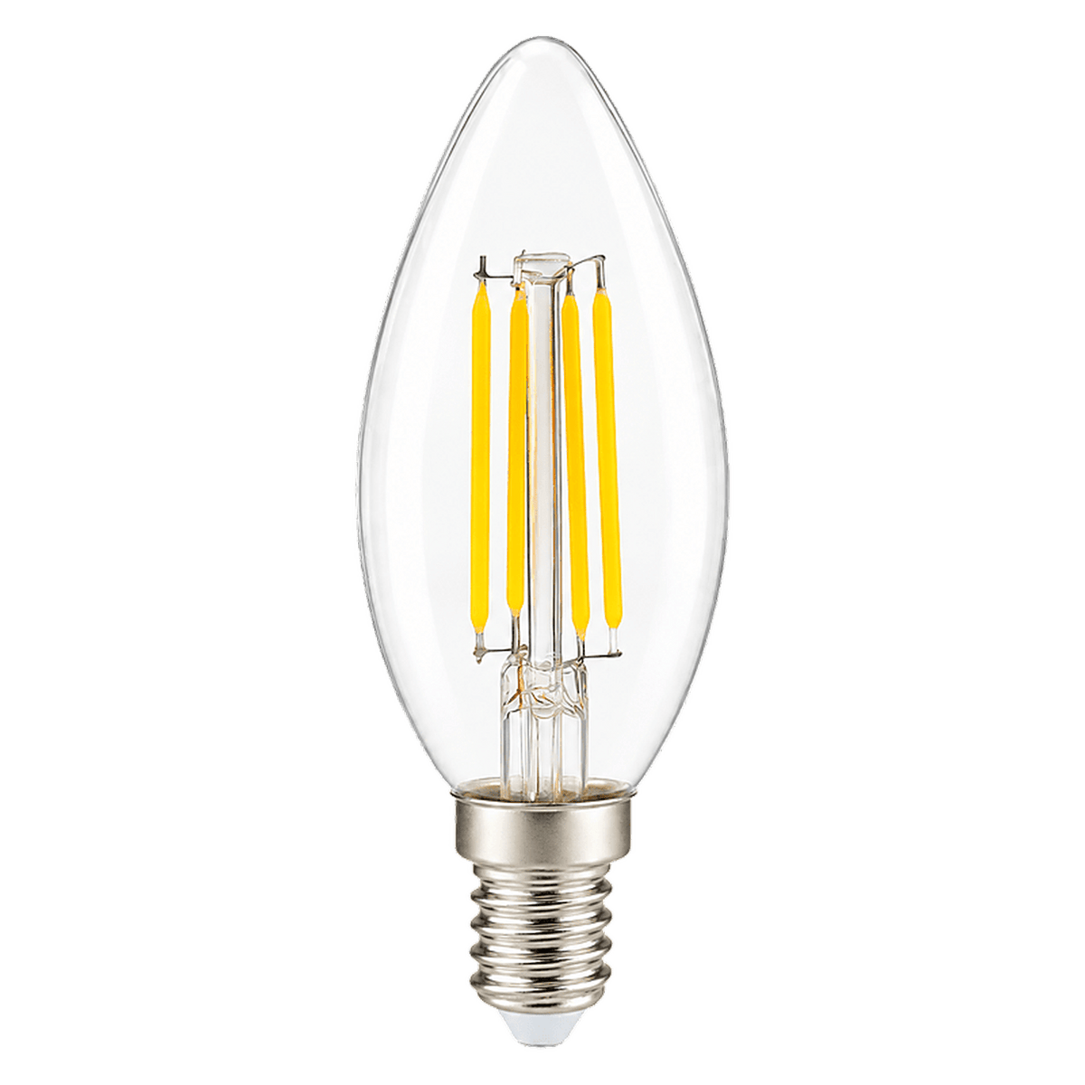 240v 4W E14 LED Filament Candle Bulb - Clear — transparent background