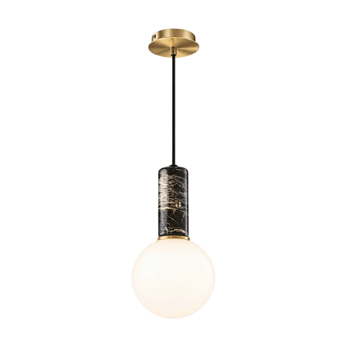 Black Marble Antique Brass LED Pendant Light