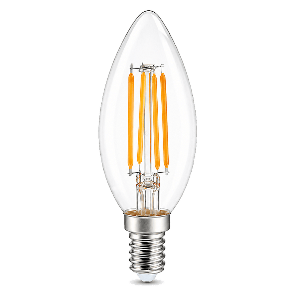 240v 4W E14 LED Filament Candle Bulb - Clear — transparent background