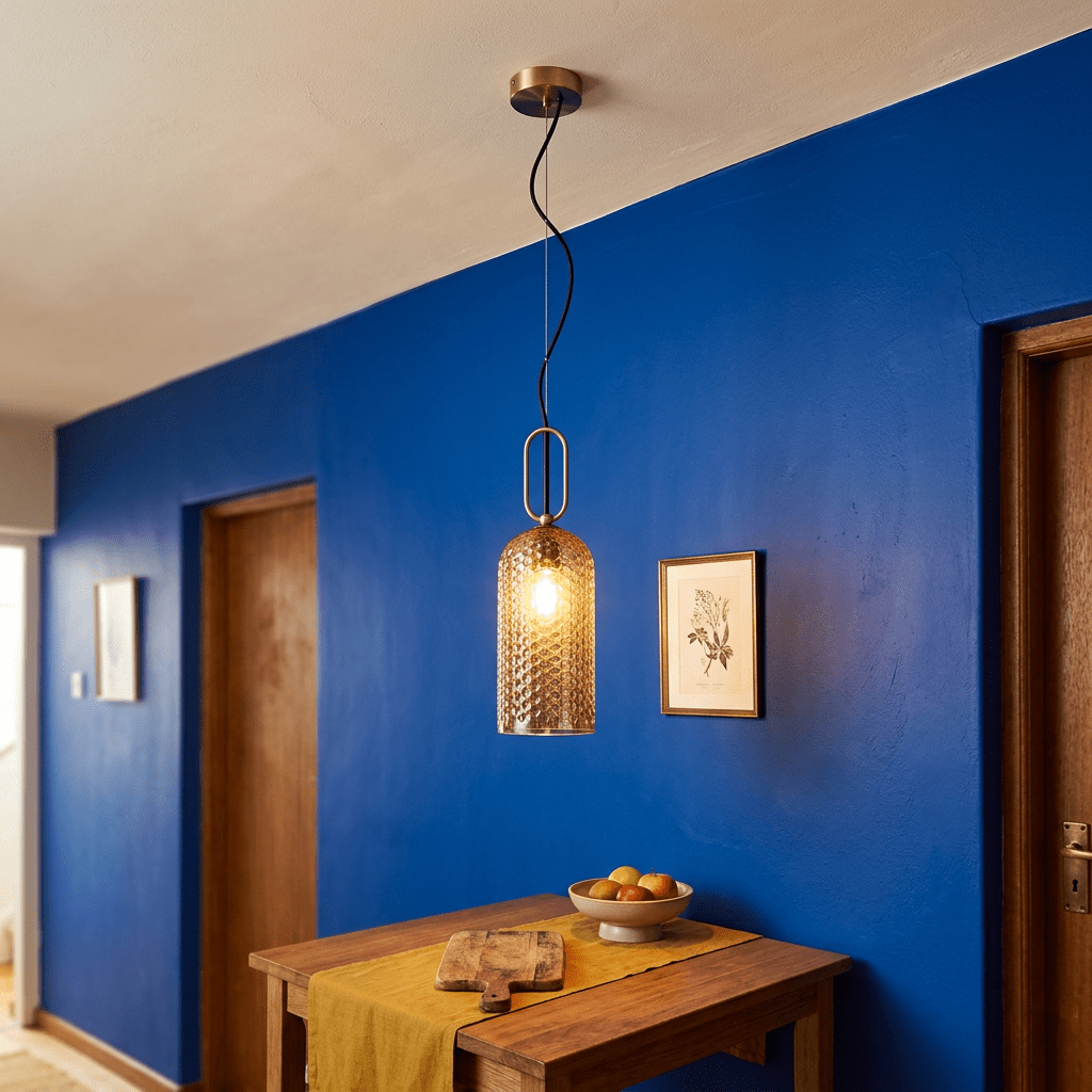 Cypress Amber Glass Pendant Light
