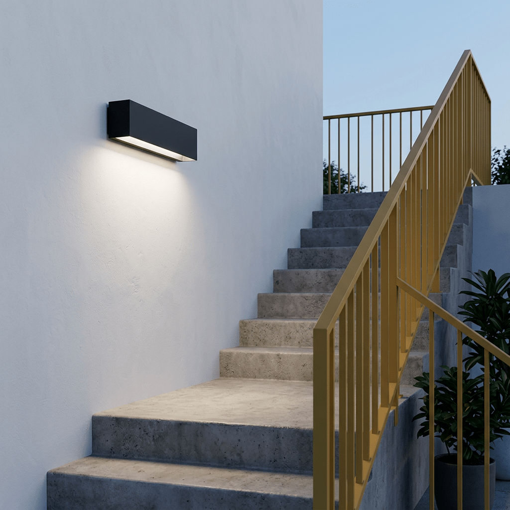 Capri Matt Black LED Wall Light - IP65 4000K