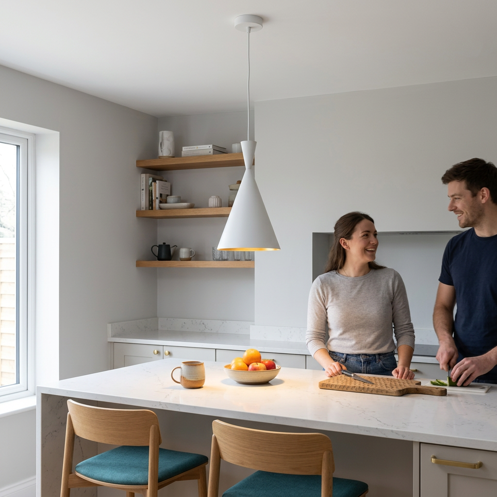 MISO 1 White/Gold Pendant Light - Nordic Modern Style