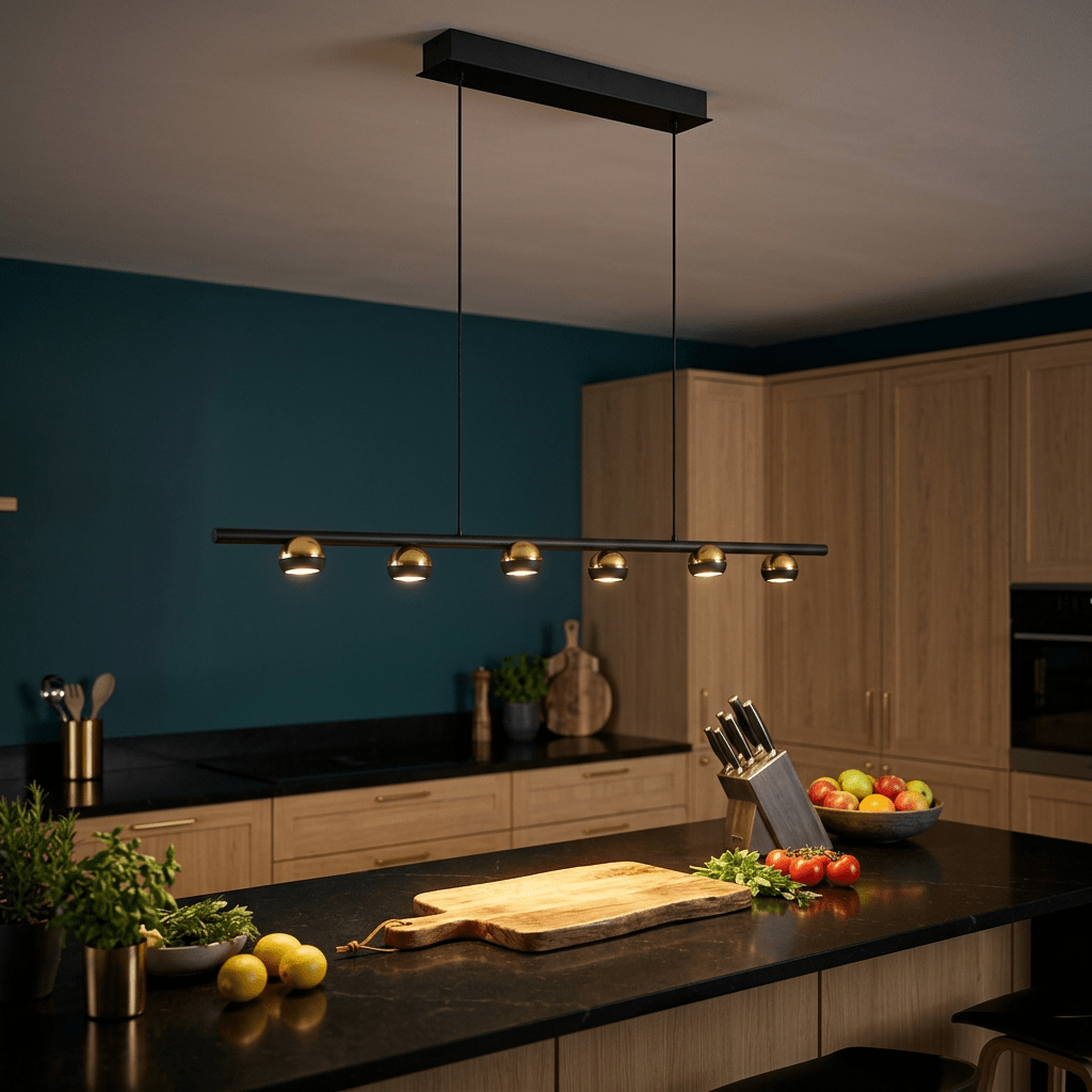 Marrakesh Black & Gold LED Pendant Light