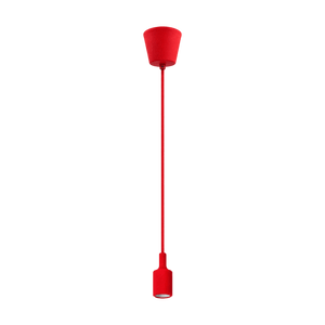 Red Fabric Pendant Light on a transparent background