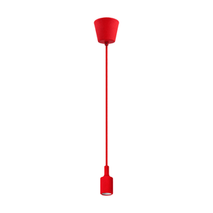 Red Fabric Pendant Light on a white background