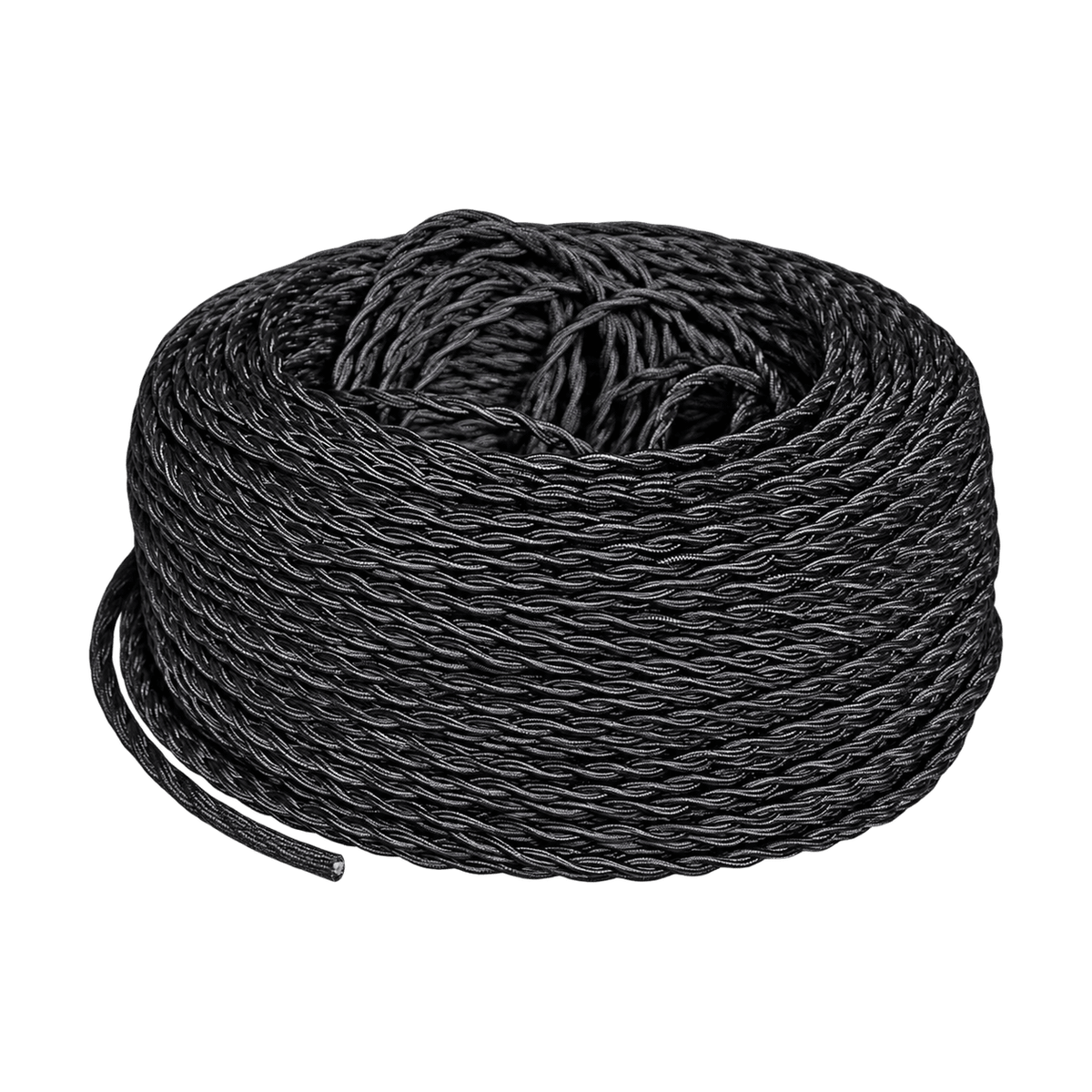 Black Flexible Electrical Cord 0.5 mm2 - Per Meter on a transparent background