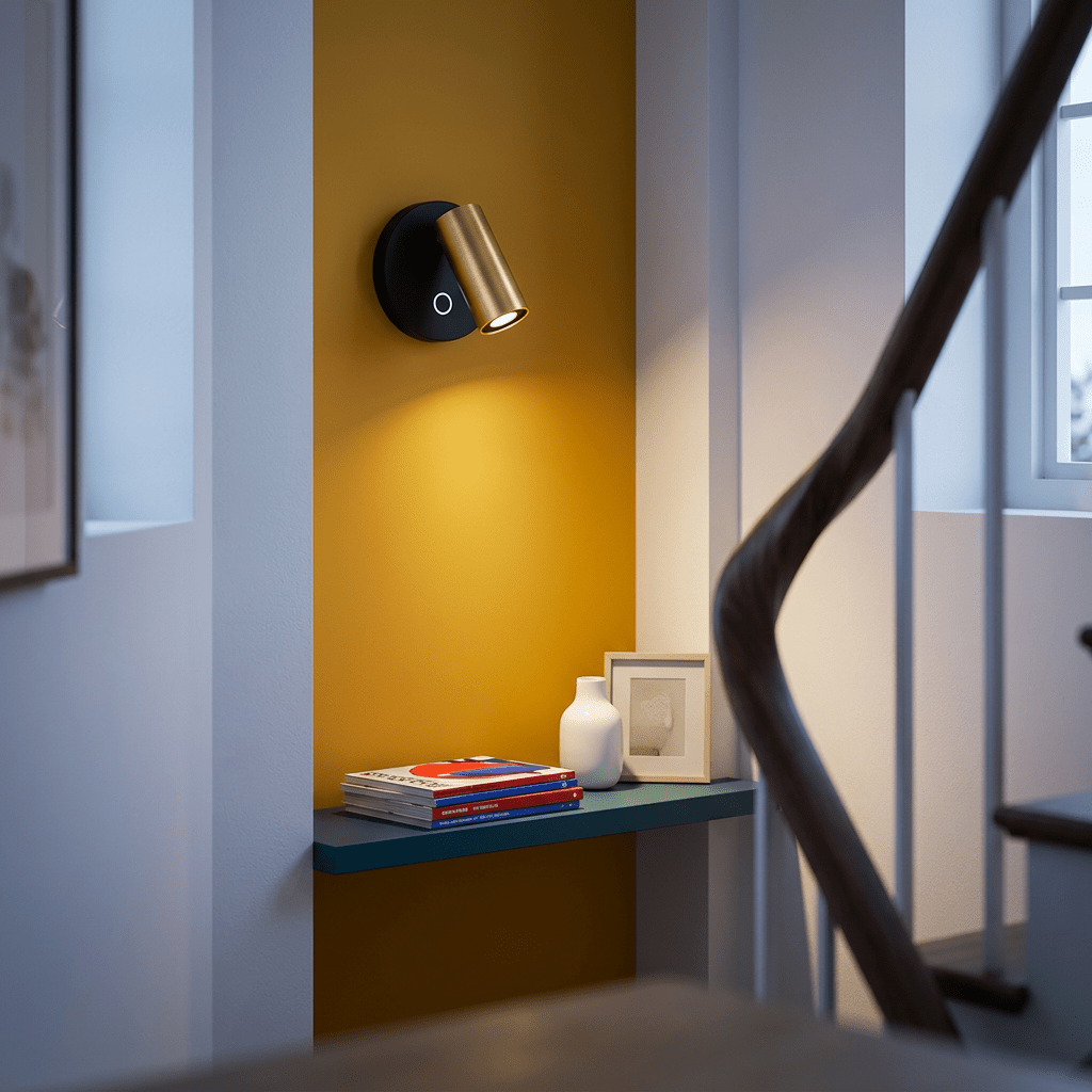 Prince Black & Gold LED Wall Light Dimmable