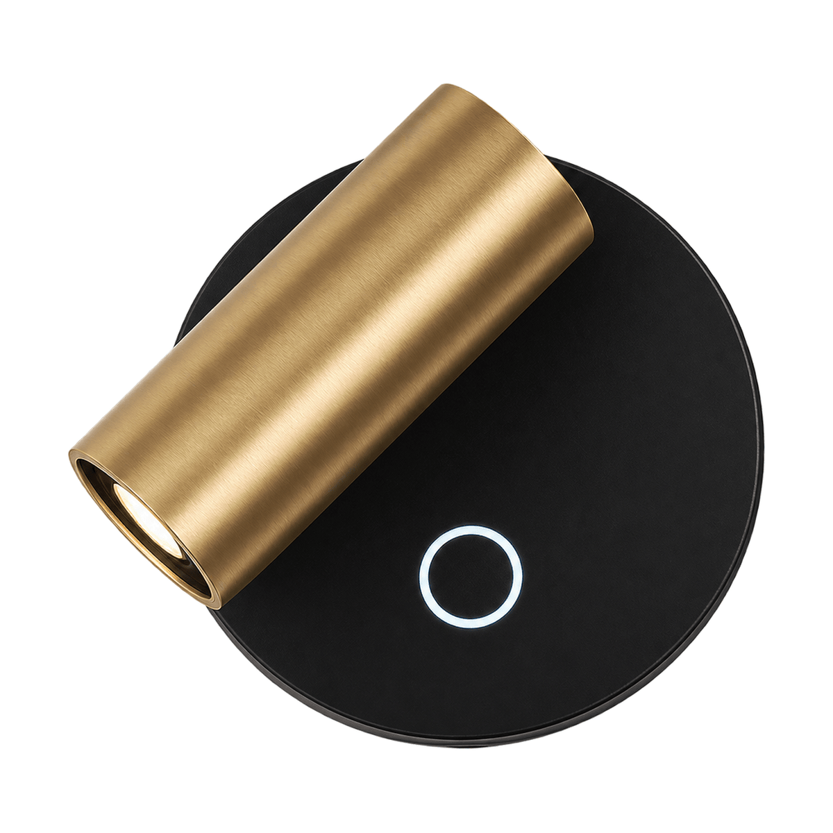Prince Black & Gold LED Wall Light Dimmable on a white background