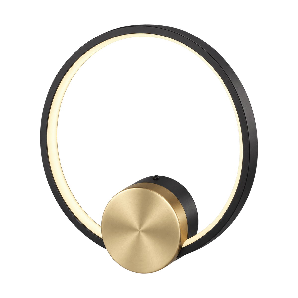 LED Ring Wall Light Black & Gold on a transparent background