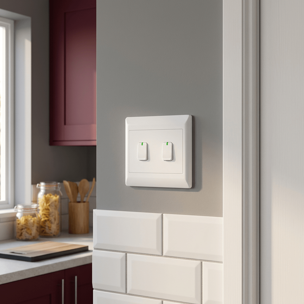 White 2 Lever 1 Way Switch - 4x4