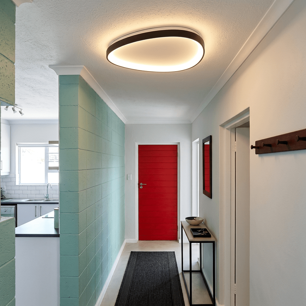 230V 42W LED Large Ovoid Black 60cm Framed Ceiling Fitting