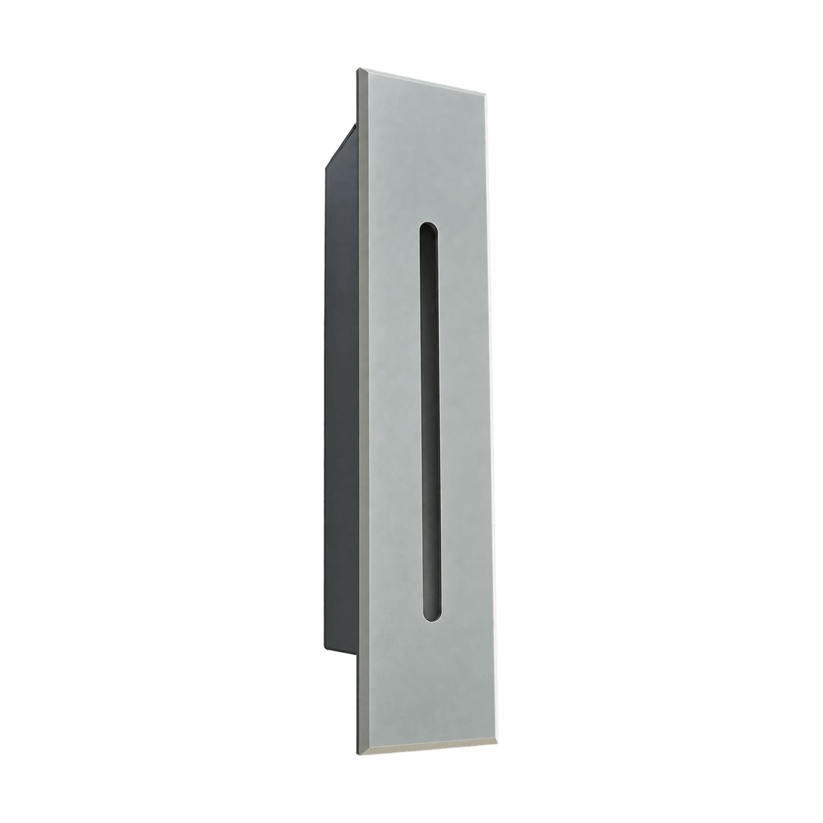 Vertical Grey LED Step Light - Recessed IP65 on a transparent background