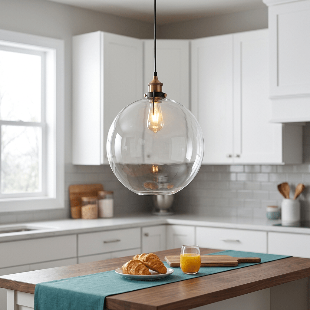 Antique Brass Glass Pendant Light