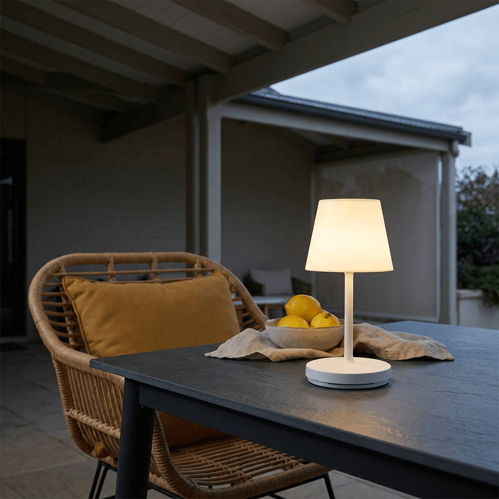 Trevi Mini White LED Table Lamp - Rechargeable & Dimmable IP54