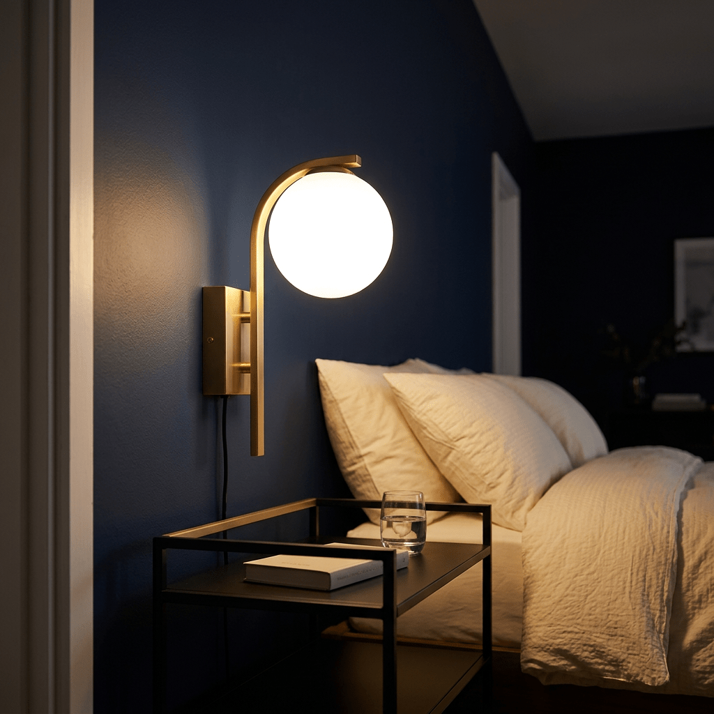 230V 40W G9 Curved Wall Light - Gold