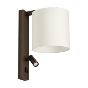 Saxon Bronze LED Wall Light on a transparent background
