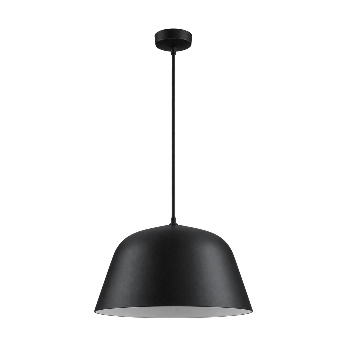 Cupcake Matt Black Pendant Light on a transparent background