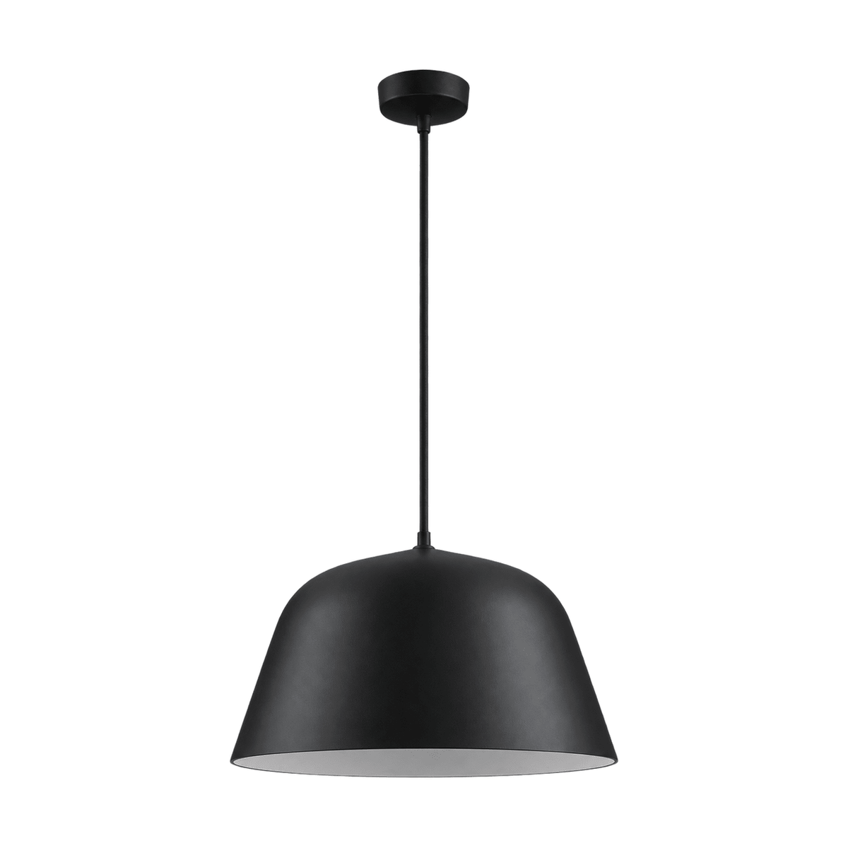 Cupcake Matt Black Pendant Light on a white background