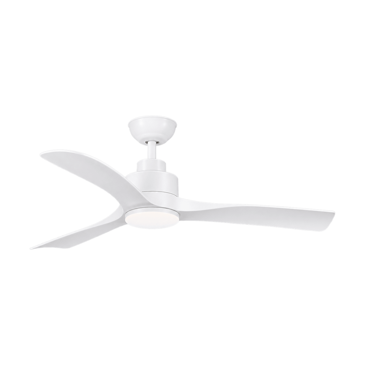 Rift Matt White LED Ceiling Fan - Dimmable on a transparent background
