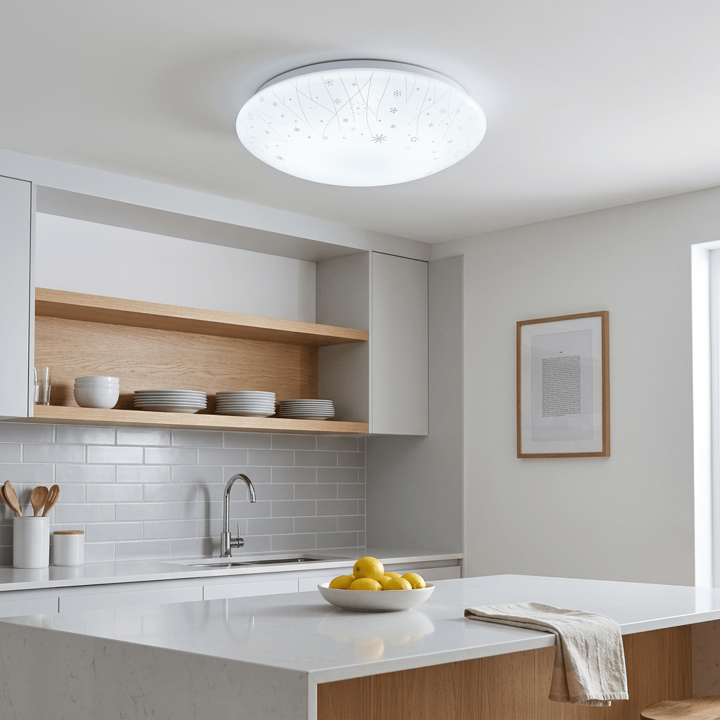White LED Ceiling Light - Snow Flakes