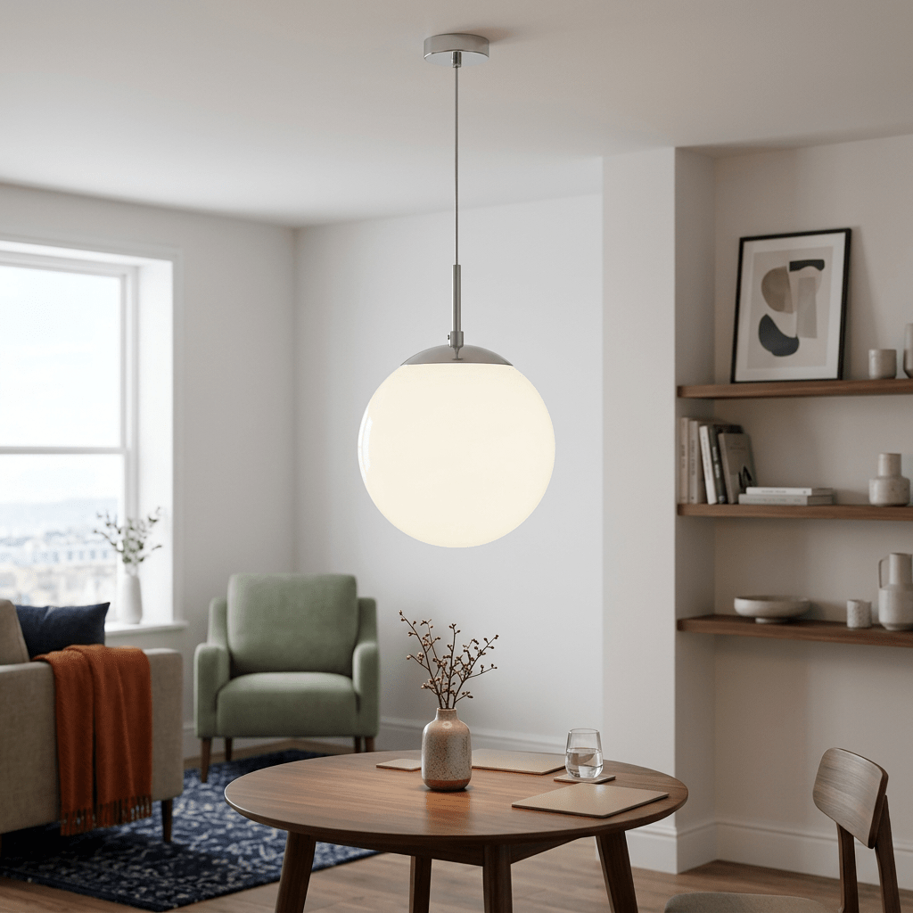 Opal Chrome Pendant Light - 400mm