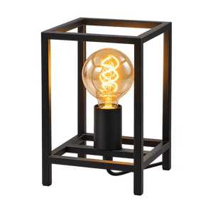 Black Cube Table Lamp on a transparent background