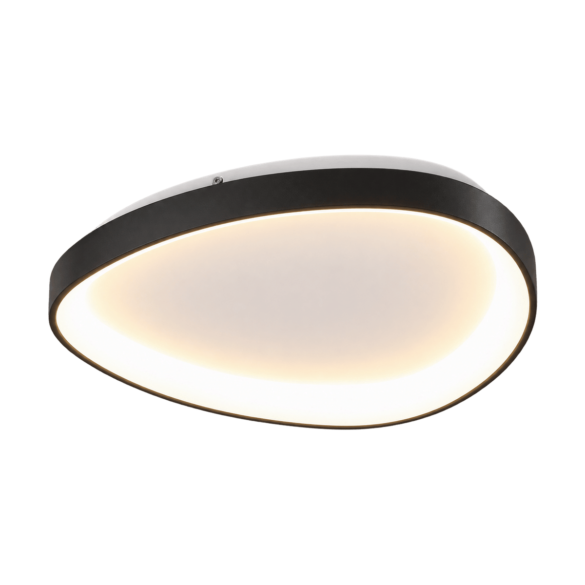 Large Ovoid Black LED Ceiling Fitting Dimmable Warm White on a transparent background