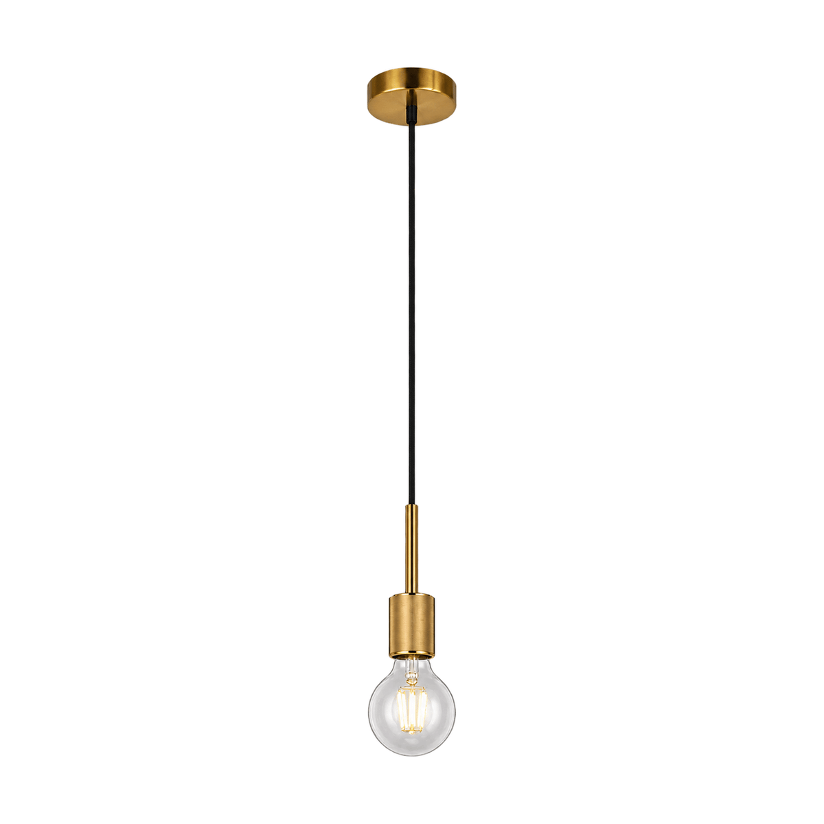 Gold Pendant Light on a white background