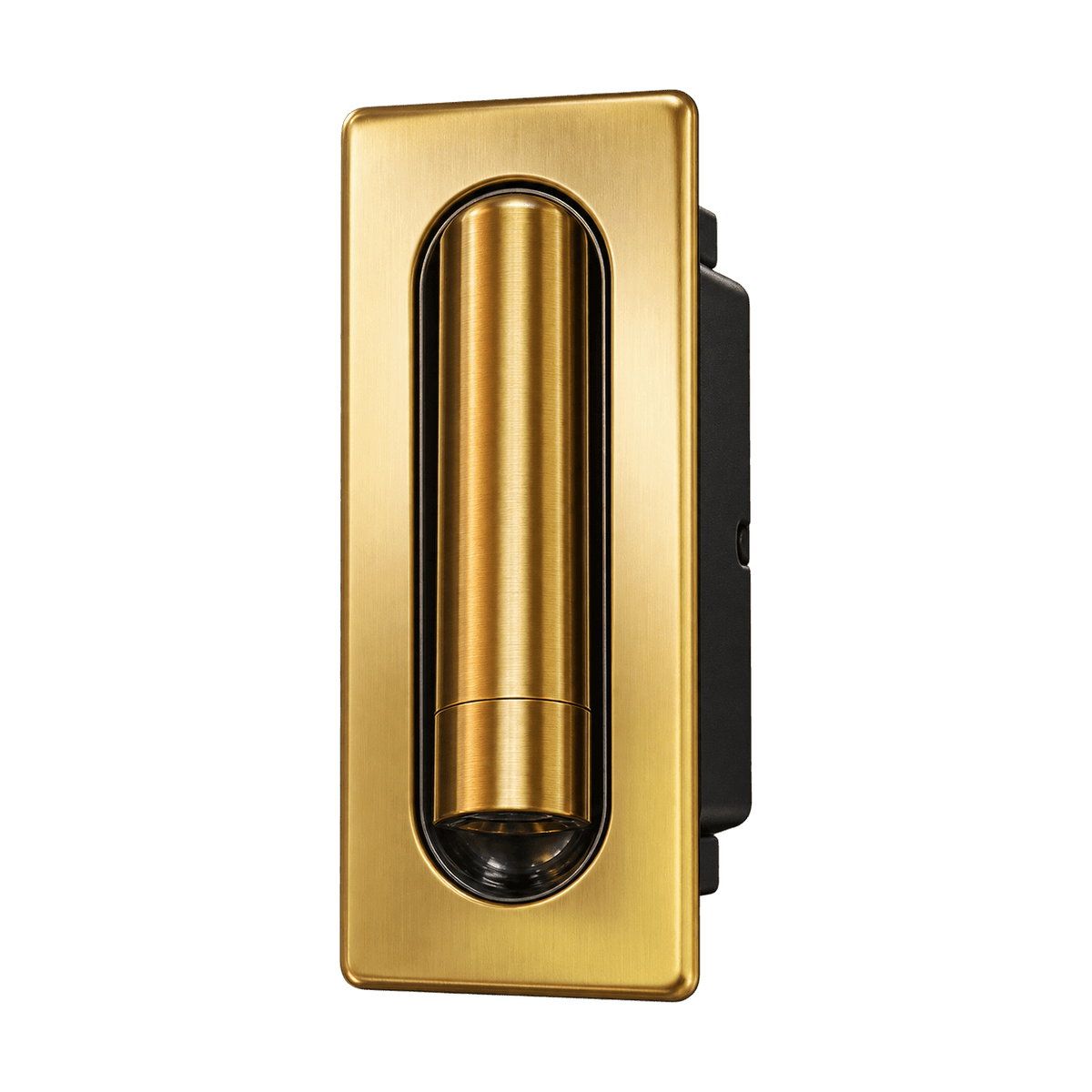 Electroplated Gold LED Wall Light - Recessed IP44 on a transparent background