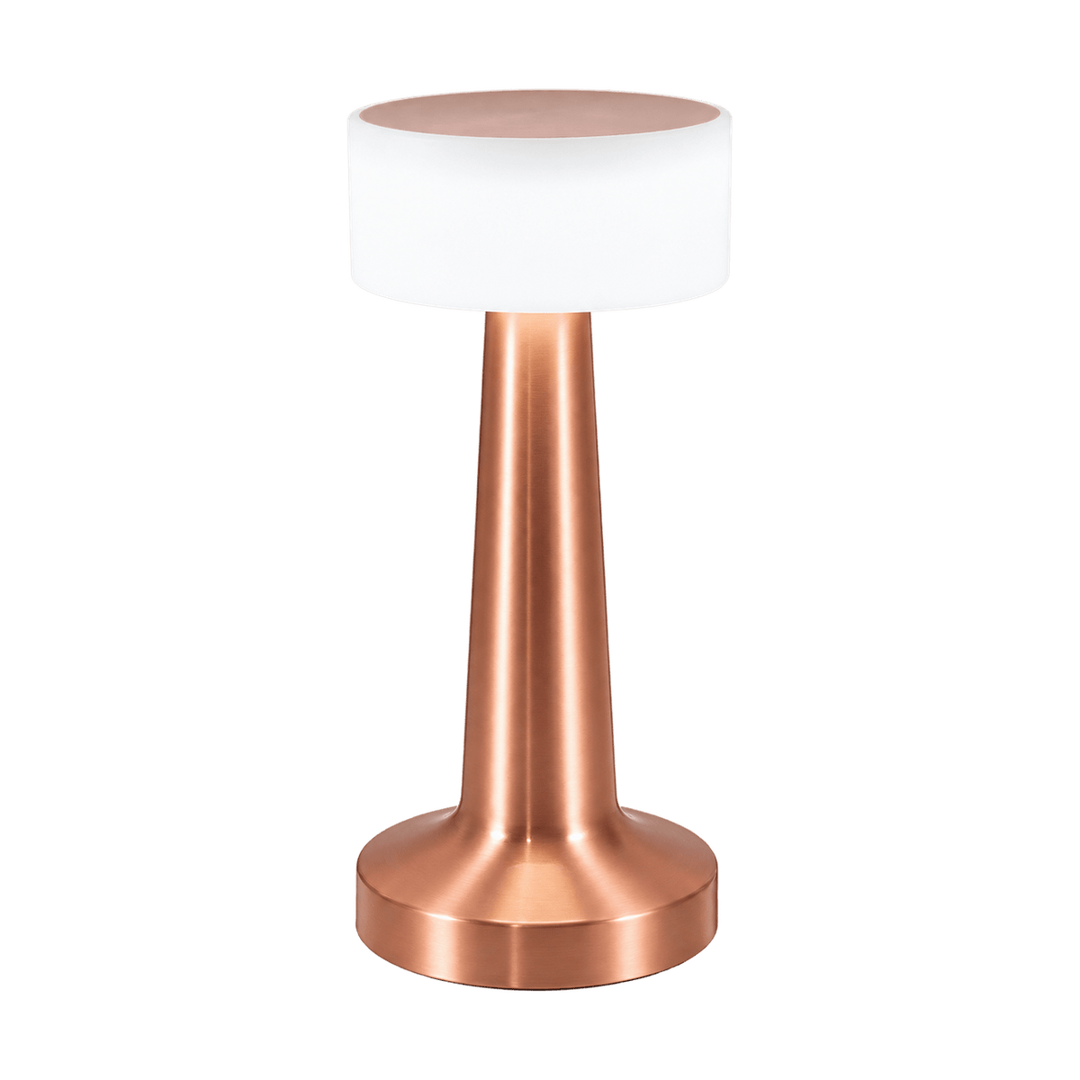 Copper LED Table Lamp - Rechargeable, Dimmable & USB Charging on a transparent background