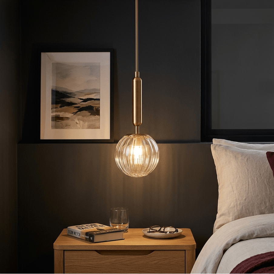 G9 LED Fizz Pop Pendant - Antique Brass and Clear Glass