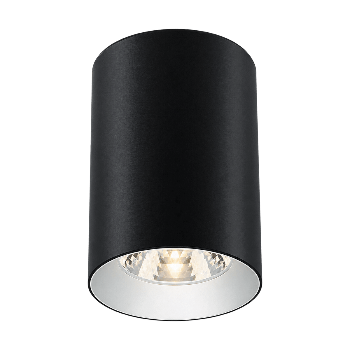 Portico Slim Black LED Outdoor Ceiling Light Warm White on a transparent background