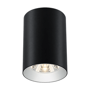 Portico Slim Black LED Outdoor Ceiling Light Warm White on a transparent background