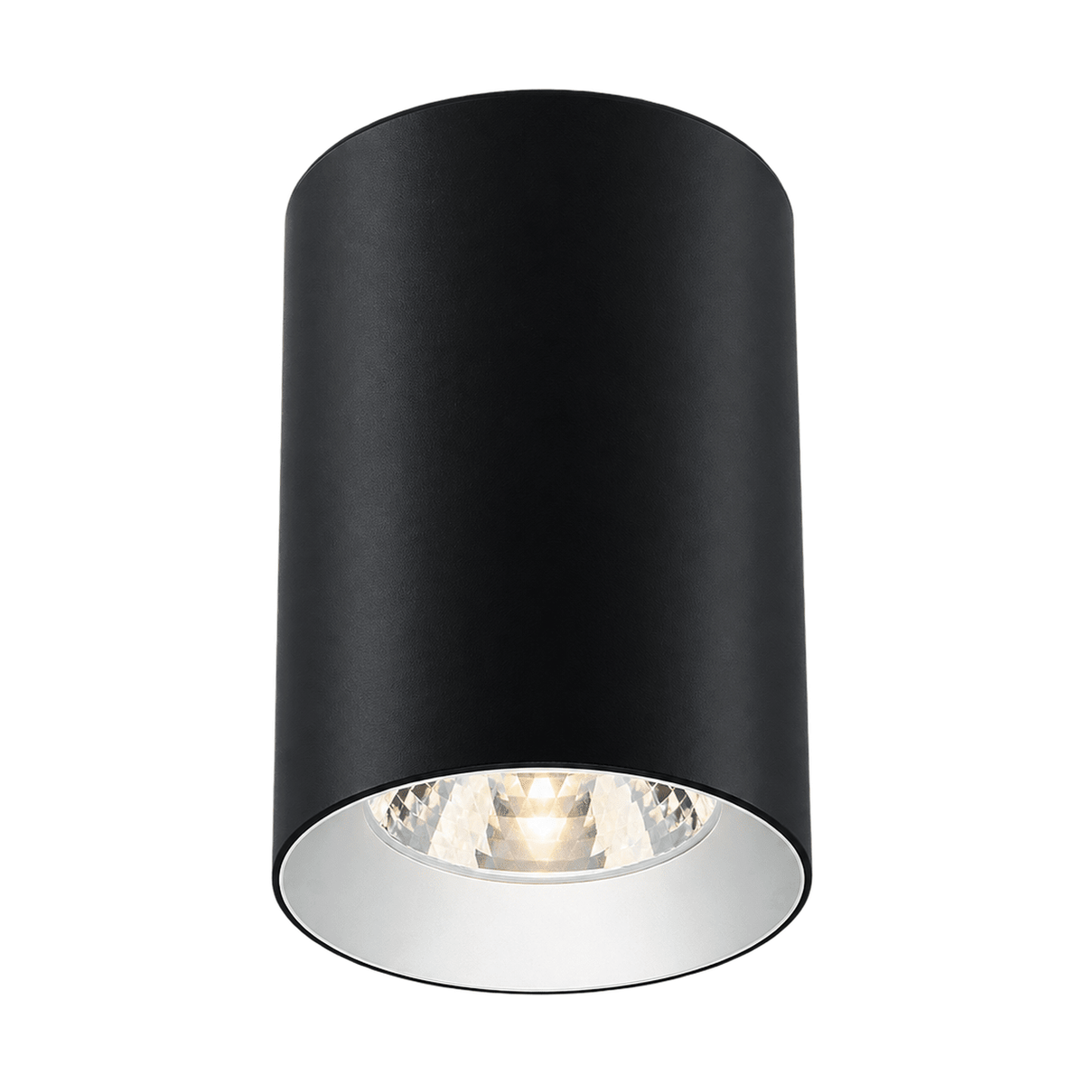 Portico Slim Black LED Outdoor Ceiling Light Warm White on a white background