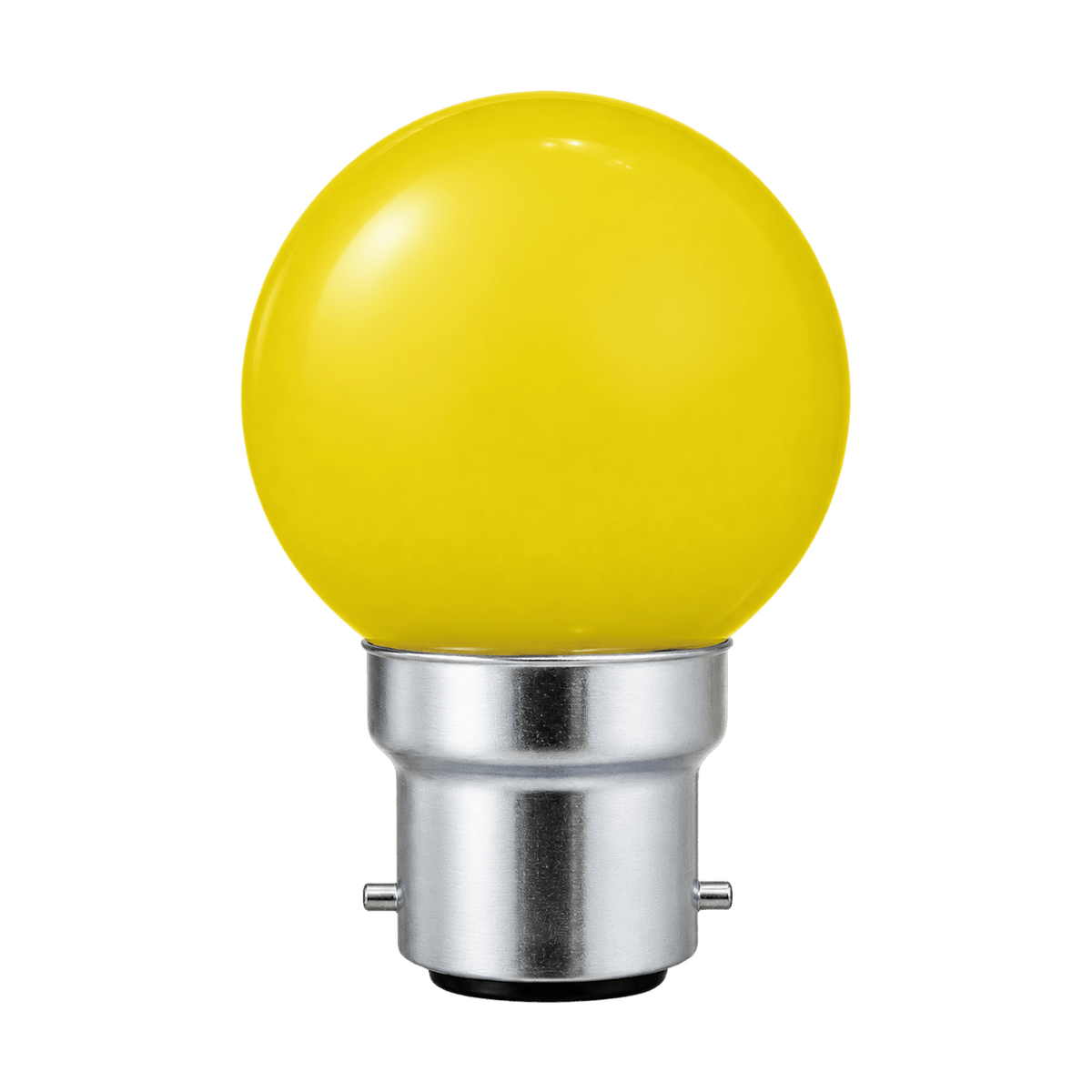 1W Golf Ball LED Bulb (B22) - Yellow on a transparent background