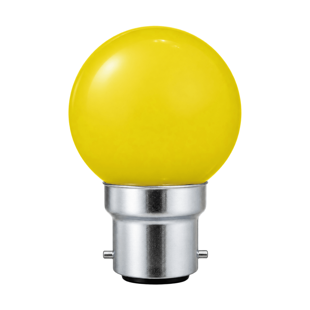 1W Golf Ball LED Bulb (B22) - Yellow on a white background