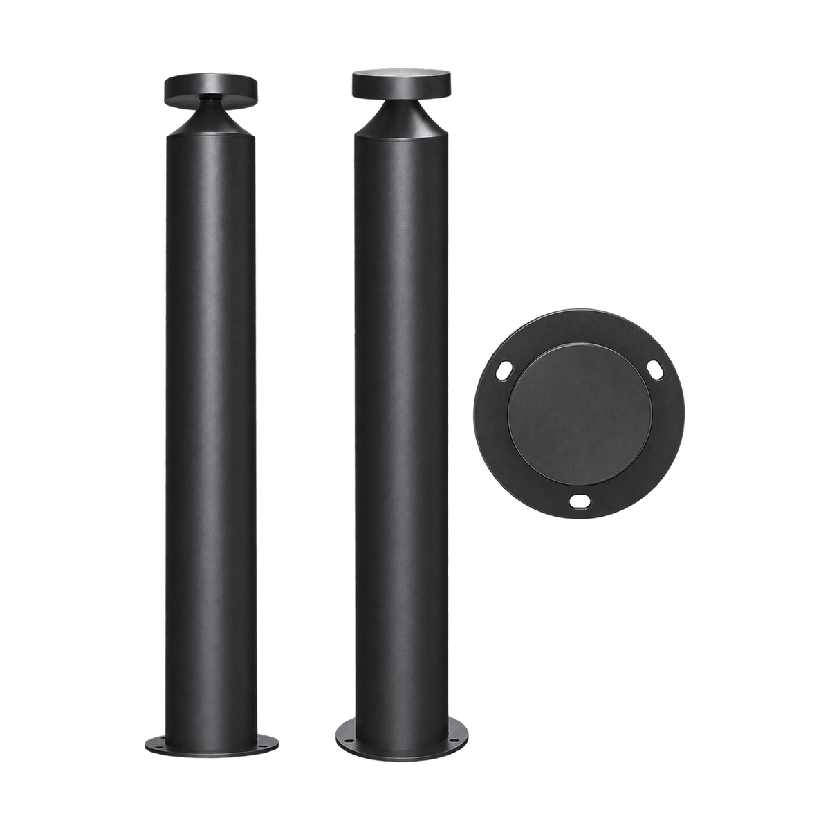 12W Fuji IP65 4CCT Surface Mount Bollard - Round on a transparent background