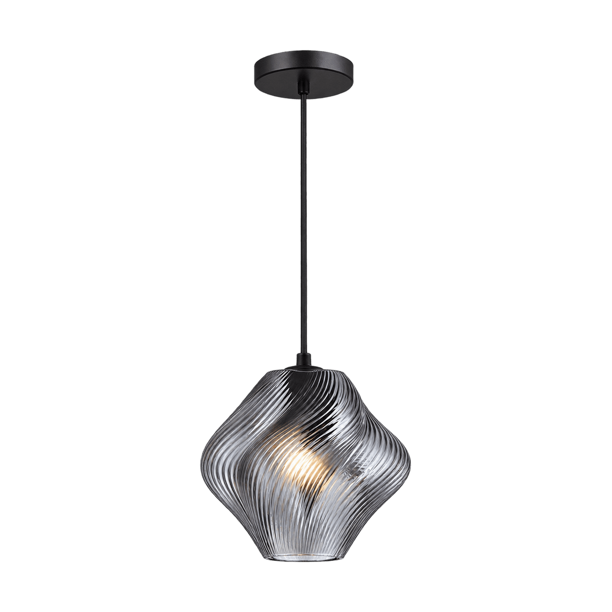 Small Smoke Gelato Glass Pendant Light on a transparent background