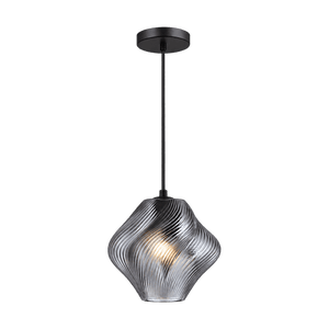 Small Smoke Gelato Glass Pendant Light on a transparent background