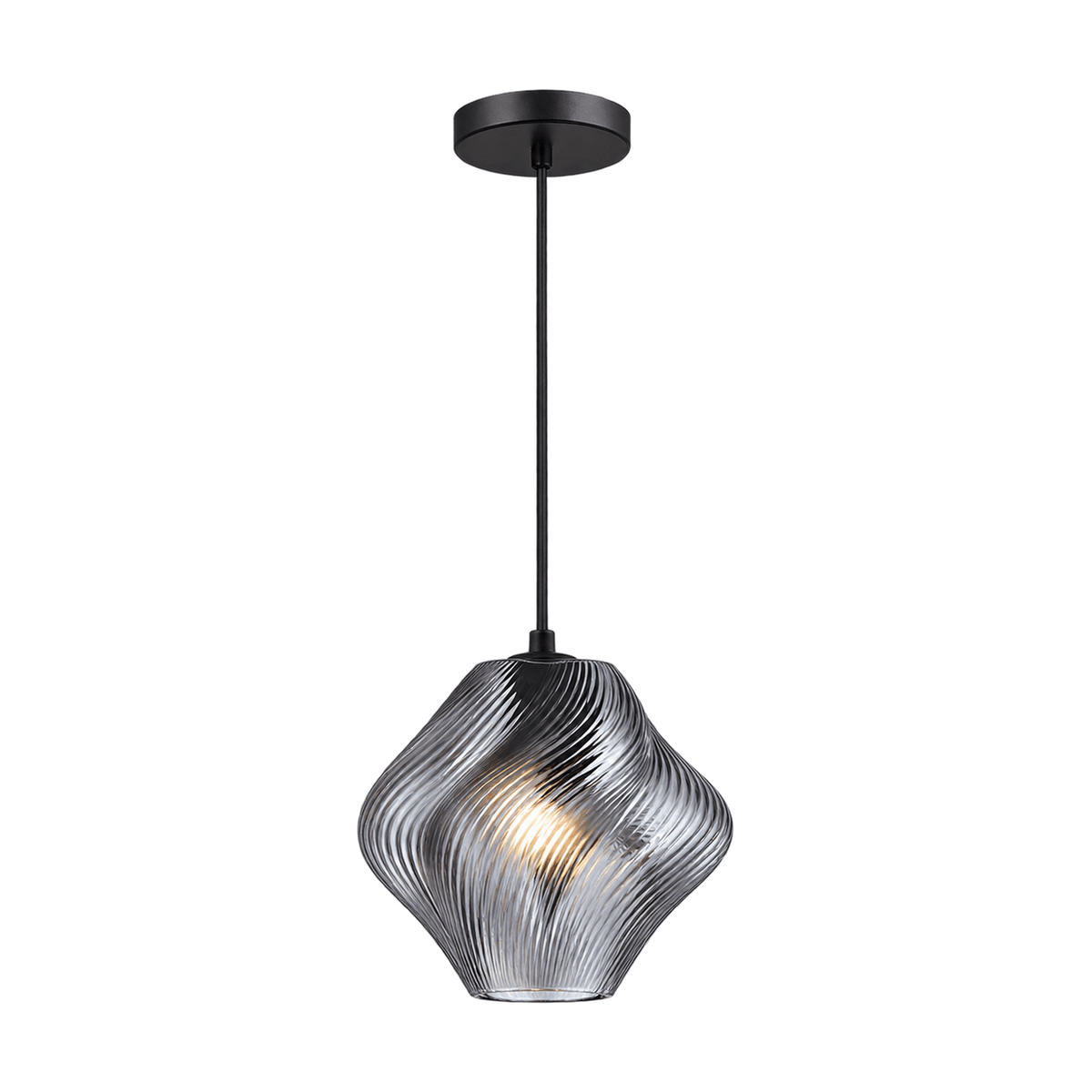 Small Smoke Gelato Glass Pendant Light on a white background