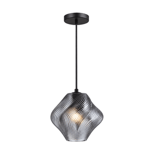 Small Smoke Gelato Glass Pendant Light on a white background