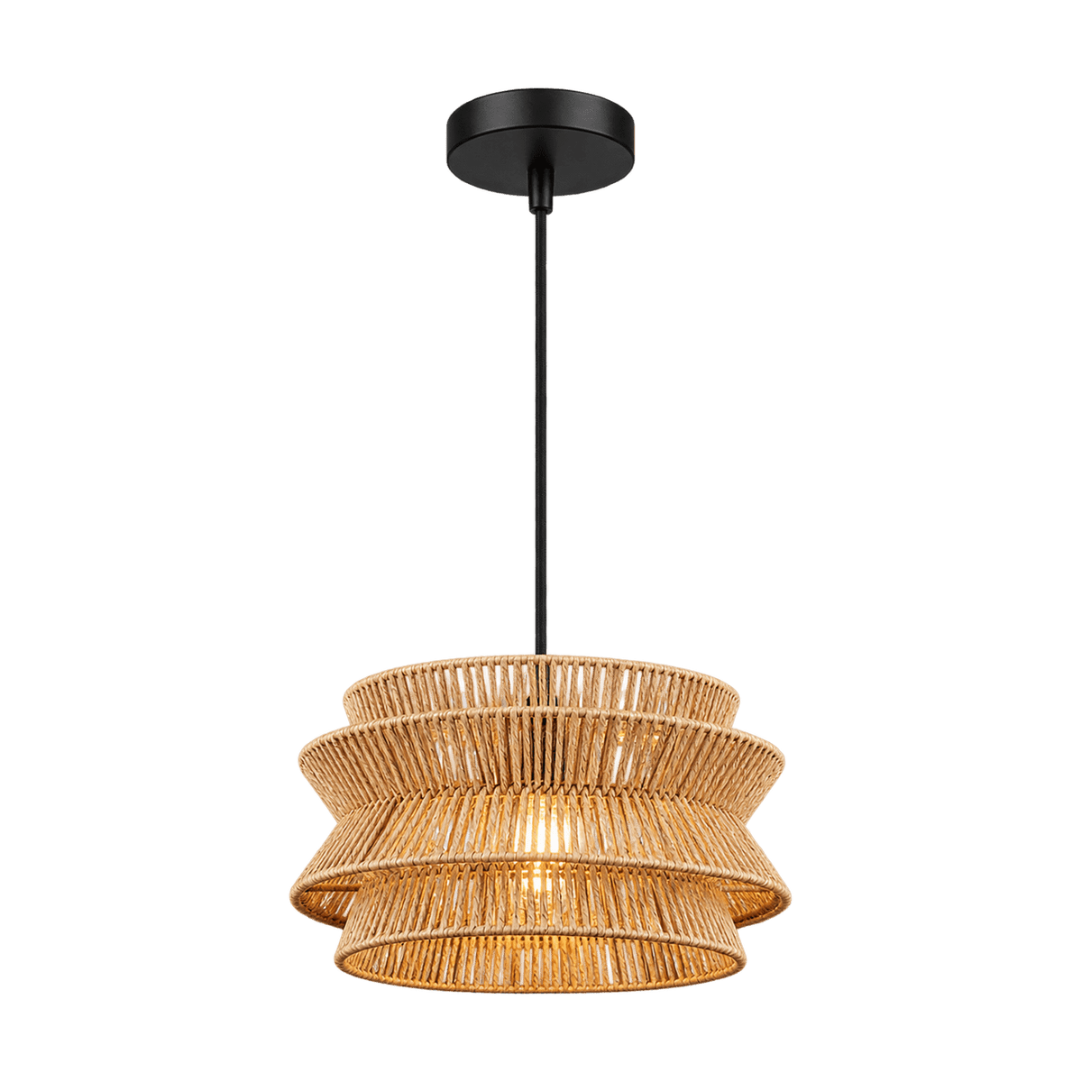 Medium Paper String Pendant Light on a transparent background