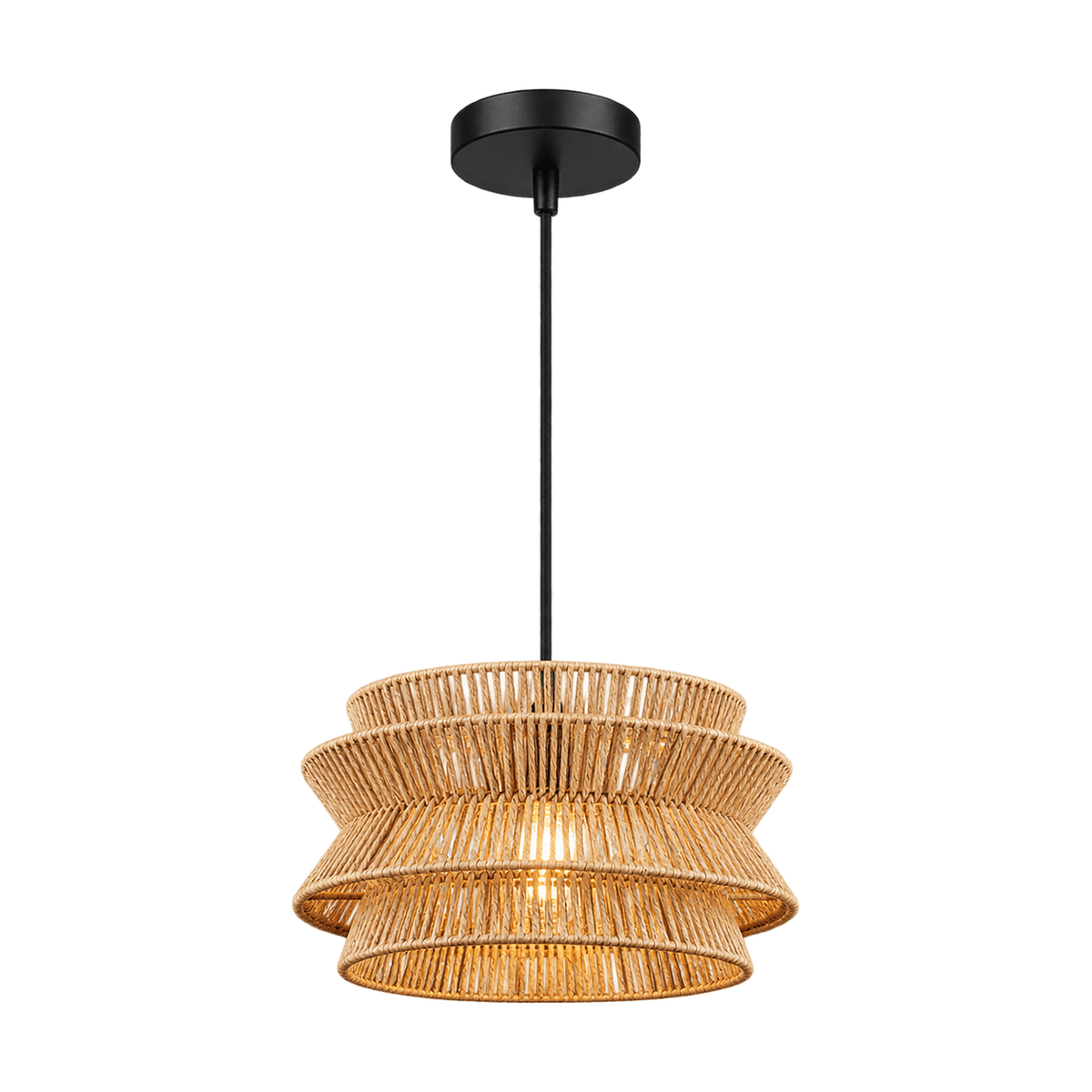 Medium Paper String Pendant Light on a white background