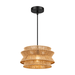 Medium Paper String Pendant Light on a white background